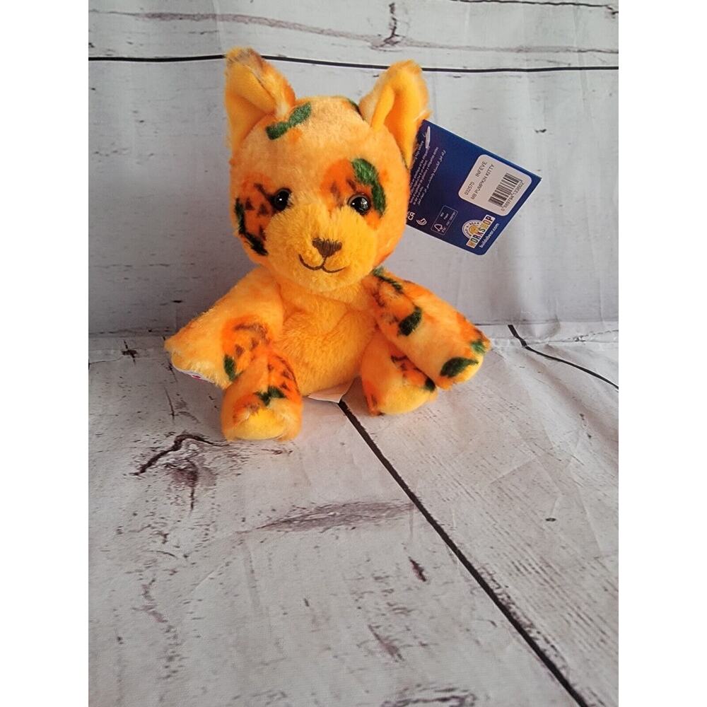Build A Bear Halloween Pumpkin Kitty Mini Beans 2024 NWT pumpkin On One Eye.